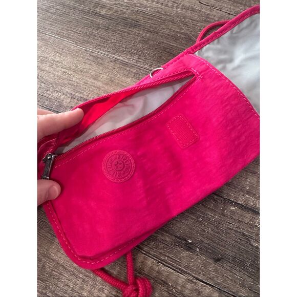 Kipling Pract Multi Pocket Neon Pouch Hot Pink - Picture 3 of 4
